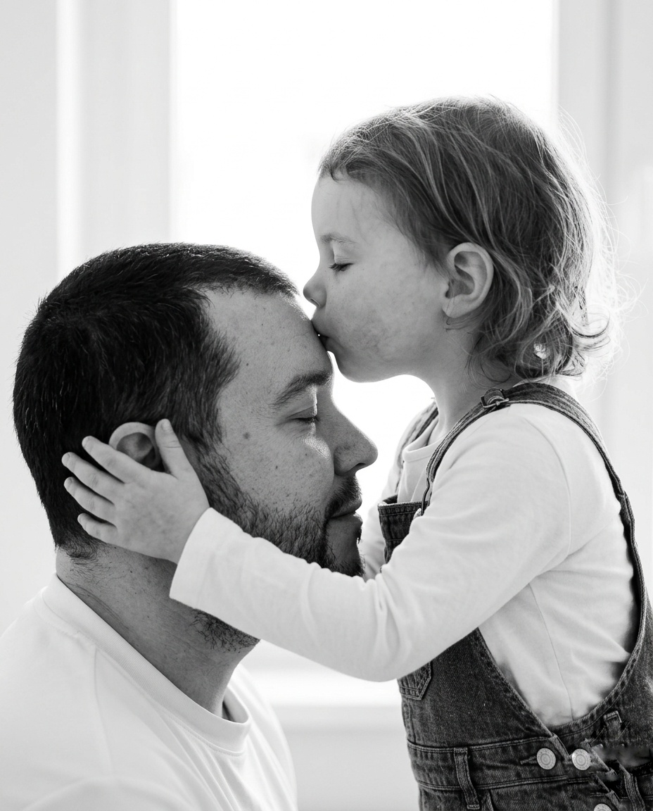 Fotograf Florian Berkowsky mit seiner Tochter